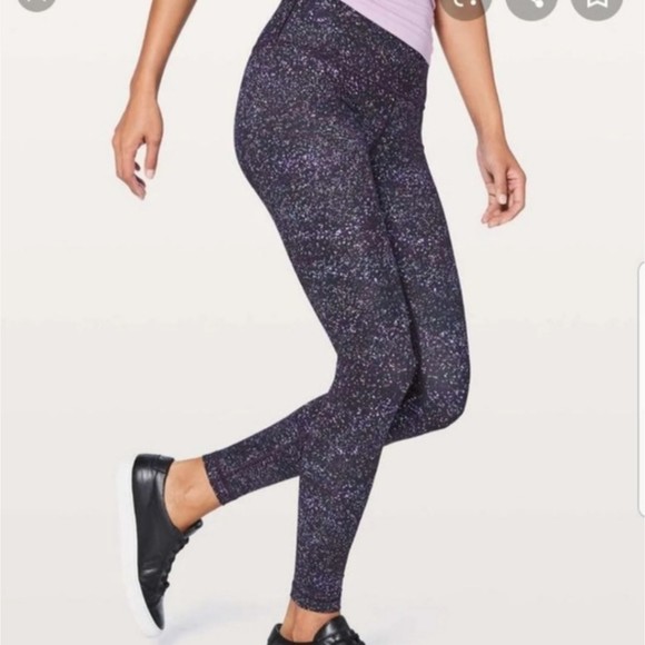 Lululemon Wunder Under Hi Rise Tight 28" Crystalline Size 2 Purple Galaxy
